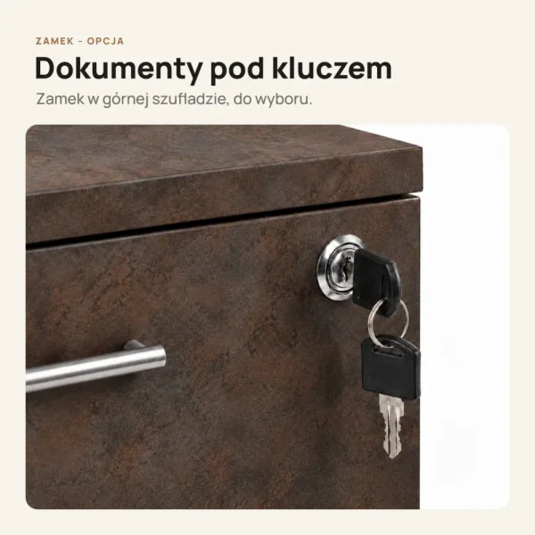 Kontenerek pod biurko - Beton Rdzawy