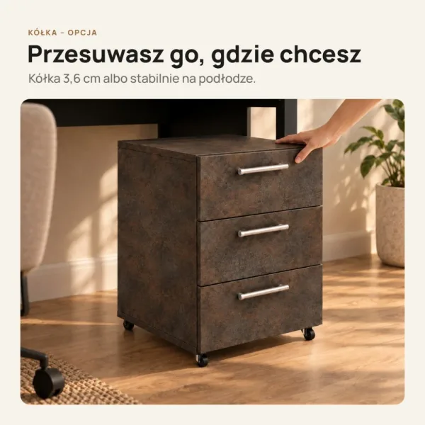 Kontenerek pod biurko - Beton Rdzawy