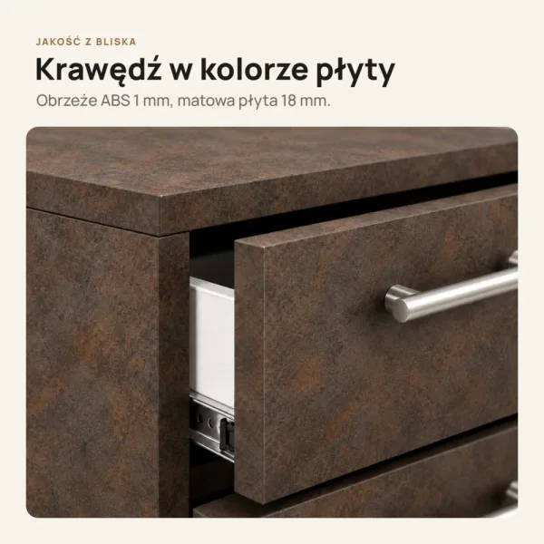 Kontenerek pod biurko - Beton Rdzawy