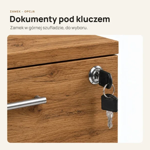 Kontenerek pod biurko - Dąb Wotan