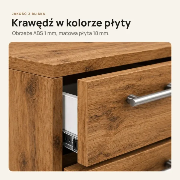 Kontenerek pod biurko - Dąb Wotan
