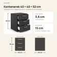 Kontenerek pod biurko - Beton Czarny
