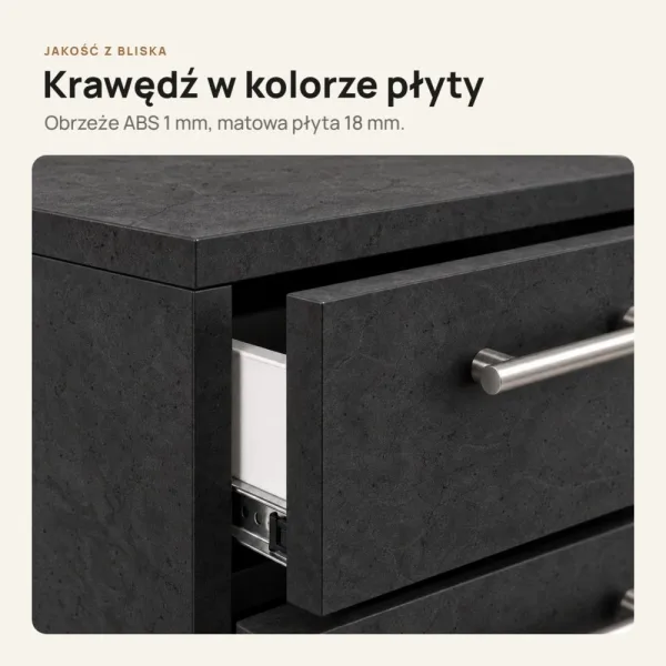 Kontenerek pod biurko - Beton Czarny