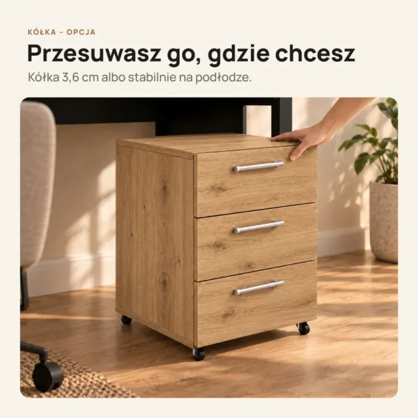 Kontenerek pod biurko - Dąb Evoke