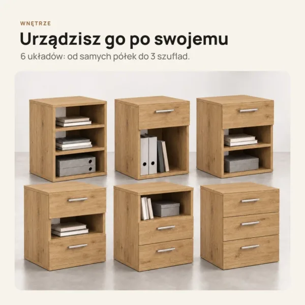 Kontenerek pod biurko - Dąb Evoke
