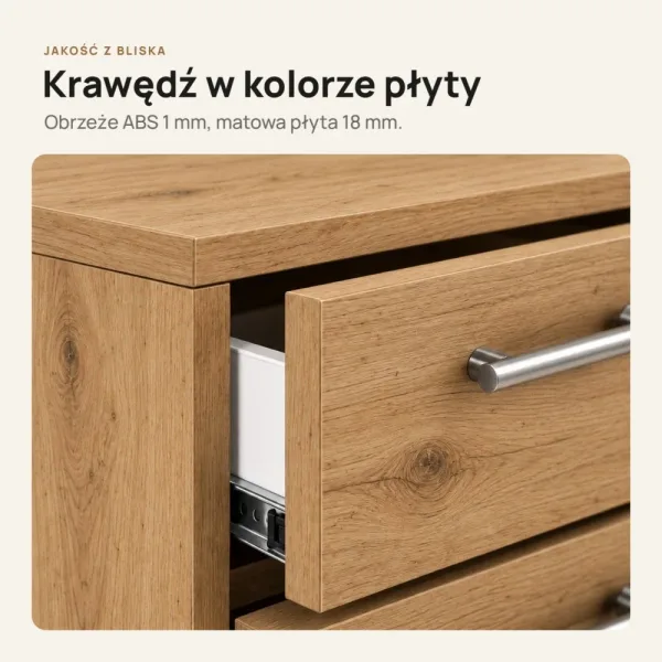 Kontenerek pod biurko - Dąb Evoke