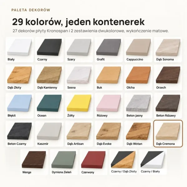 Kontenerek pod biurko - Dąb Cremona