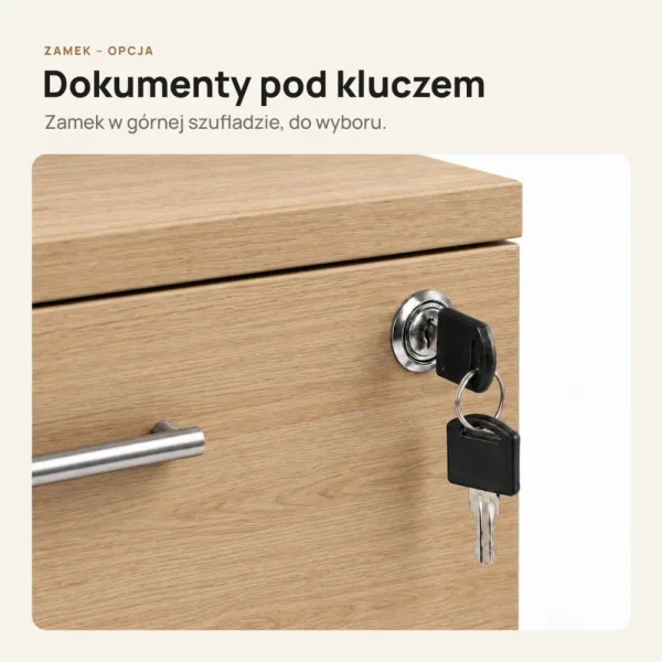 Kontenerek pod biurko - Dąb Cremona