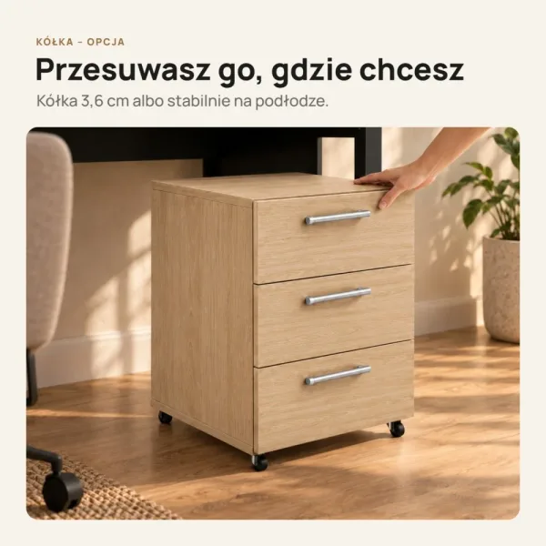 Kontenerek pod biurko - Dąb Cremona