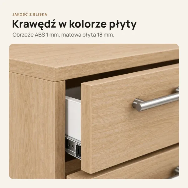 Kontenerek pod biurko - Dąb Cremona