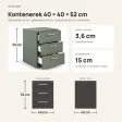 Kontenerek pod biurko - Dymiona Zieleń