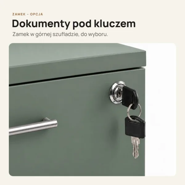 Kontenerek pod biurko - Dymiona Zieleń