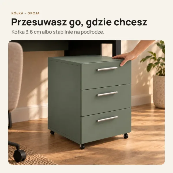 Kontenerek pod biurko - Dymiona Zieleń