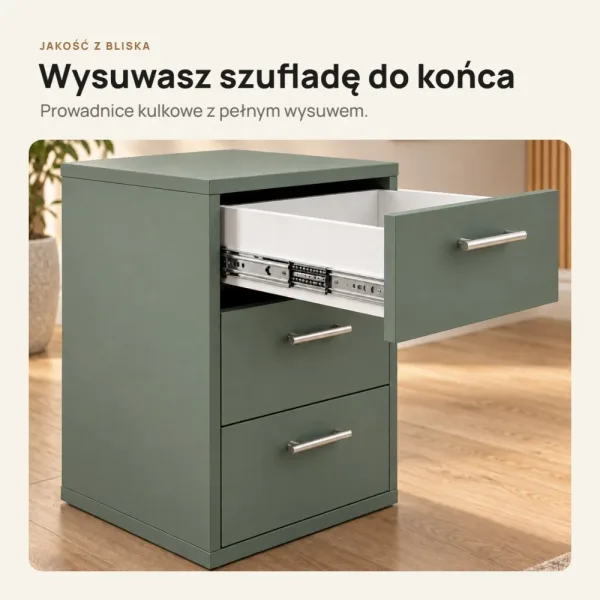 Kontenerek pod biurko - Dymiona Zieleń
