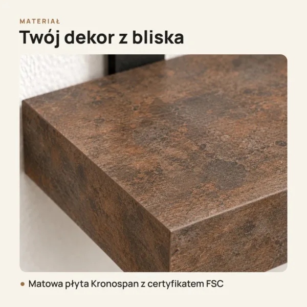 Półka loftowa - Beton Rdzawy