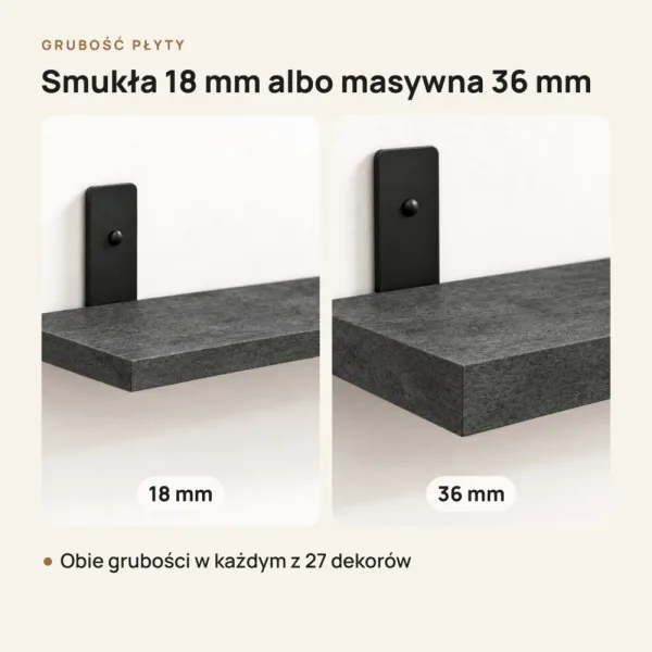 Półka loftowa - Beton Czarny