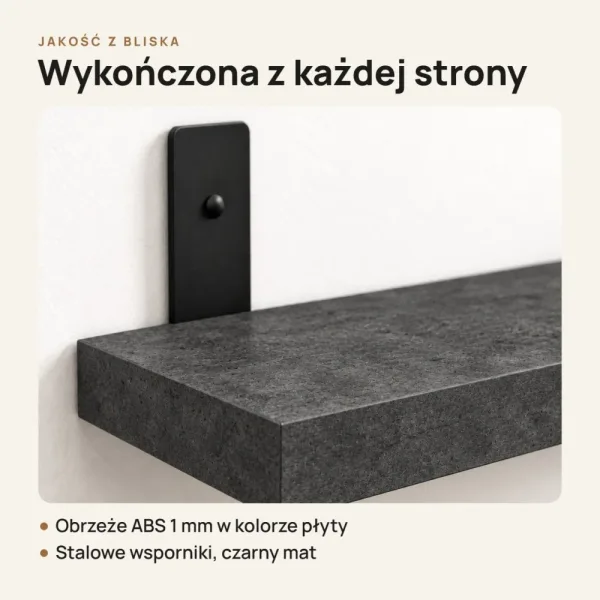 Półka loftowa - Beton Czarny