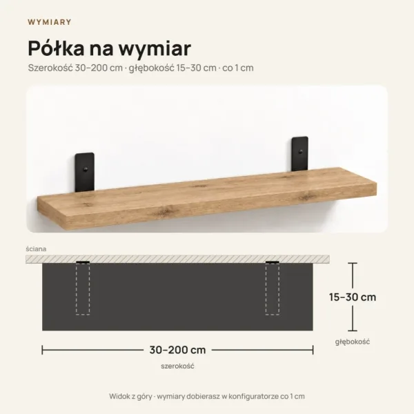 Półka loftowa - Dąb Evoke