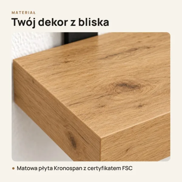 Półka loftowa - Dąb Evoke