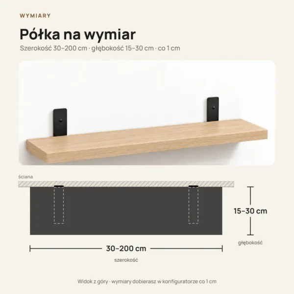 Półka loftowa - Dąb Cremona