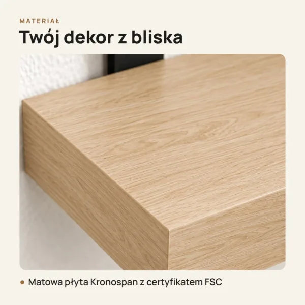 Półka loftowa - Dąb Cremona