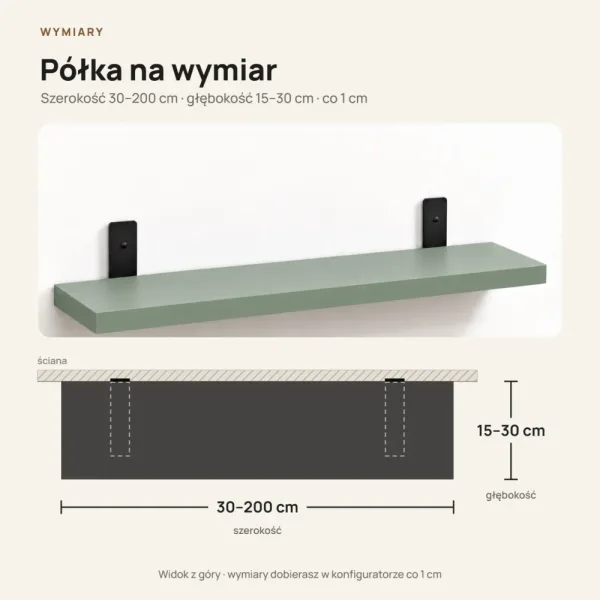 Półka loftowa - Dymiona Zieleń