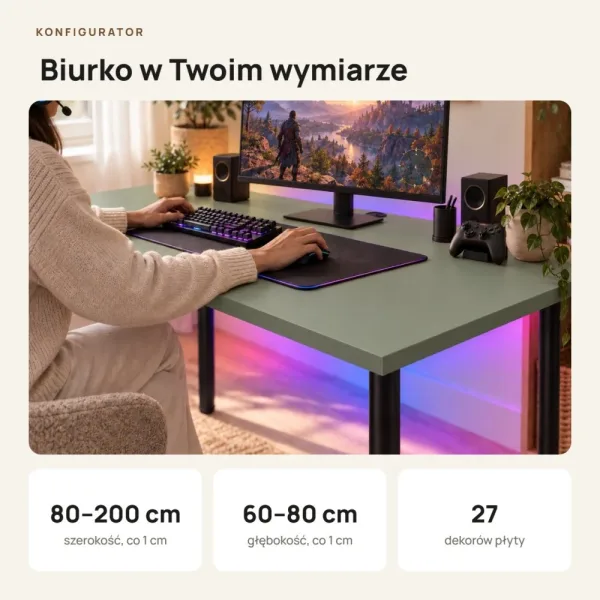 Biurko gamingowe - Dymiona Zieleń