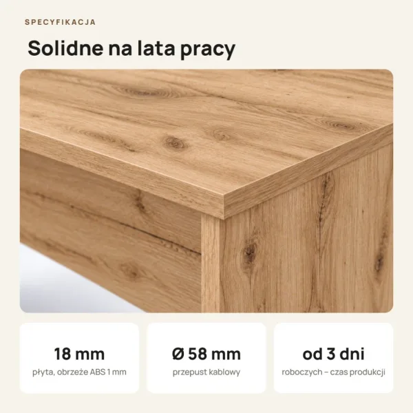 Biurko do pracy - Dąb Evoke