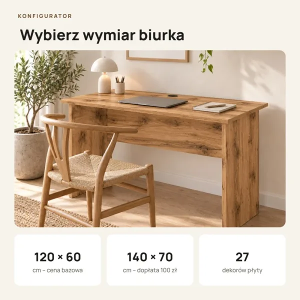 Biurko do pracy - Dąb Wotan