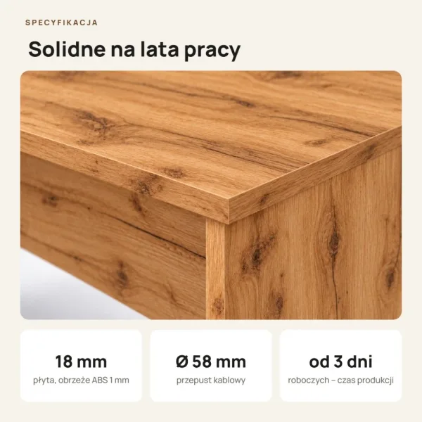 Biurko do pracy - Dąb Wotan