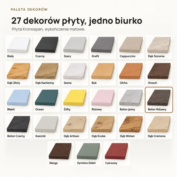 Biurko lewitujące - Beton Rdzawy