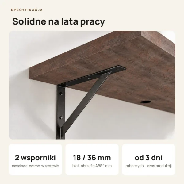 Biurko lewitujące - Beton Rdzawy