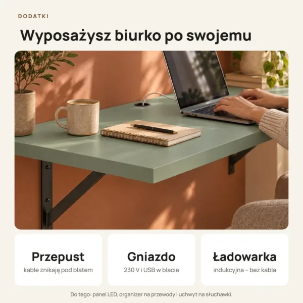 Biurko lewitujące - Dymiona Zieleń