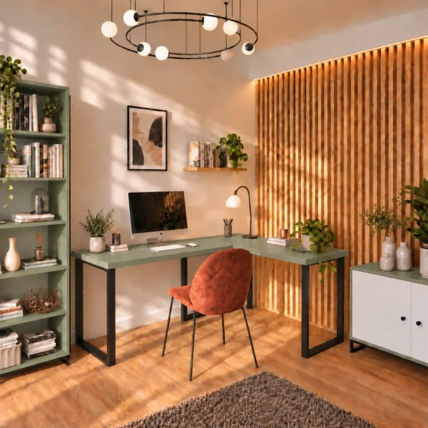Biurko narożne loft - Dymiona Zieleń