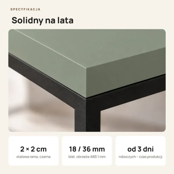 Stolik kawowy metalowy - Dymiona Zieleń