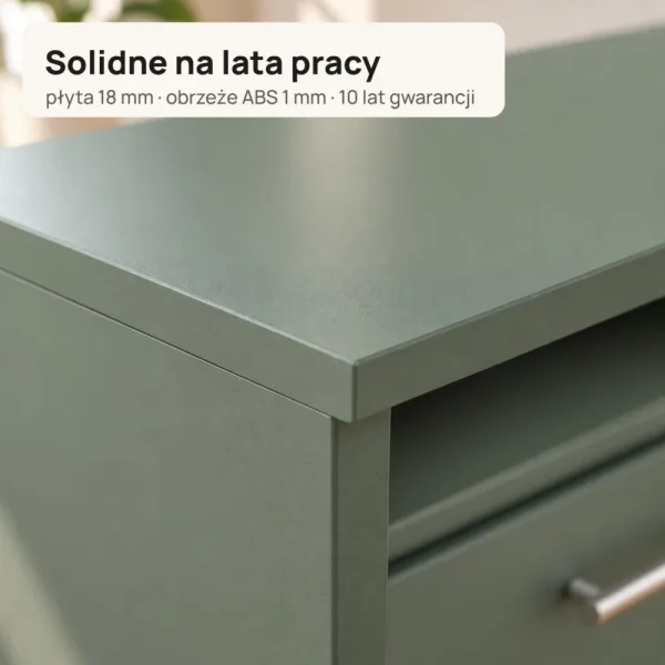 Biurko lekarskie narożne z szufladami - Dymiona Zieleń