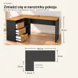 Biurko lekarskie narożne z szufladami - Czarny / Dąb Złoty