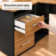Biurko lekarskie narożne z szufladami - Czarny / Dąb Złoty