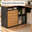 Biurko lekarskie narożne z szufladami - Czarny / Dąb Złoty