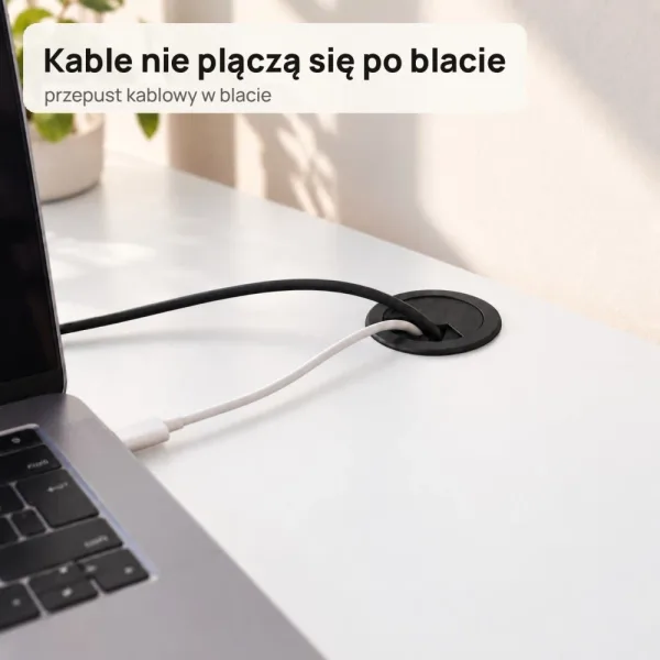 Biurko lekarskie narożne z szufladami - Czarny / Biały