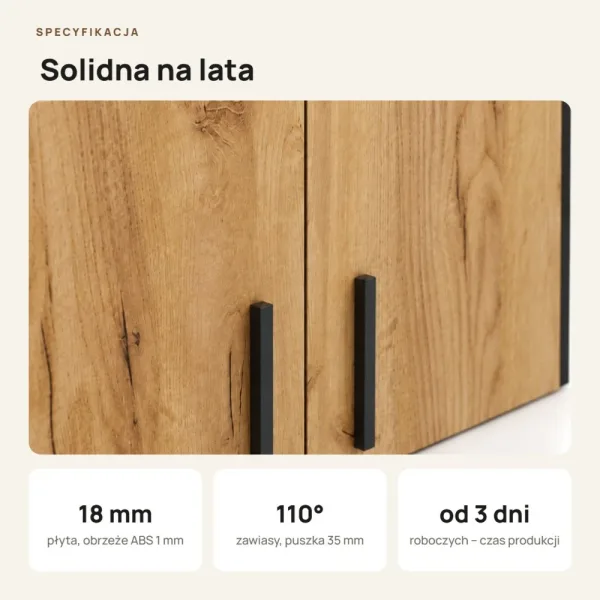 Nadstawka do szafy Kamil - Czarny / Dąb Złoty