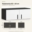 Nadstawka do szafy Kamil - Czarny / Biały