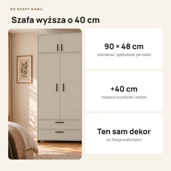 Nadstawka do szafy Kamil - Kaszmir