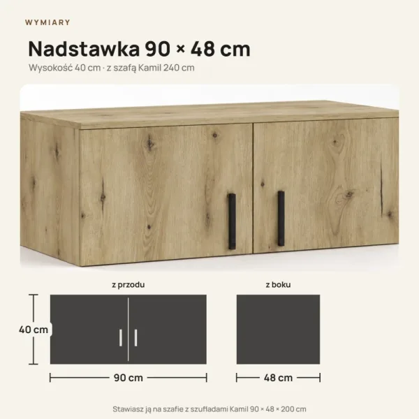 Nadstawka do szafy Kamil - Dąb Evoke