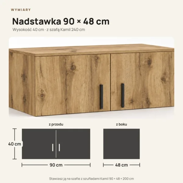 Nadstawka do szafy Kamil - Dąb Wotan