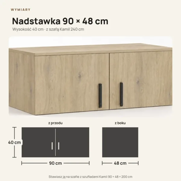Nadstawka do szafy Kamil - Dąb Cremona