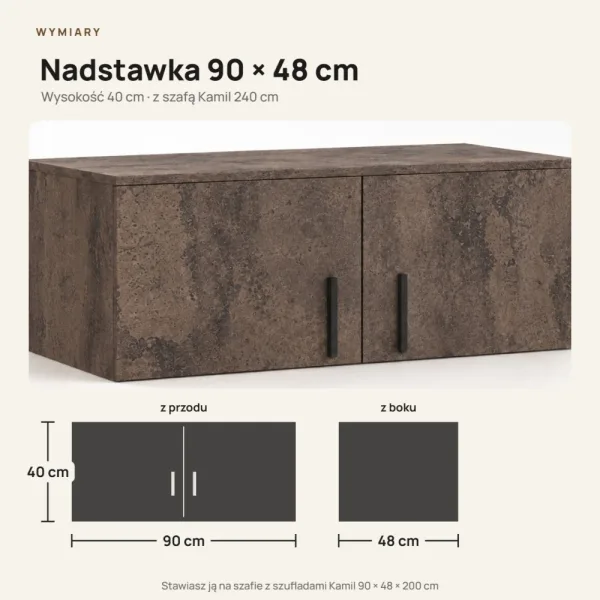 Nadstawka do szafy Kamil - Beton Rdzawy
