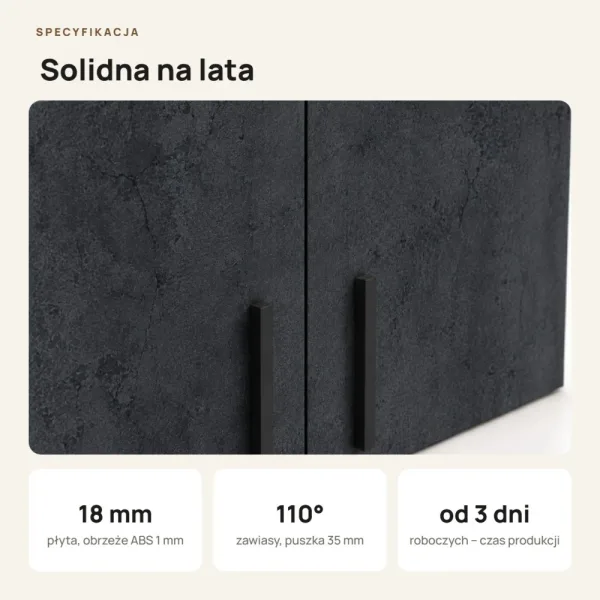Nadstawka do szafy Kamil - Beton Czarny