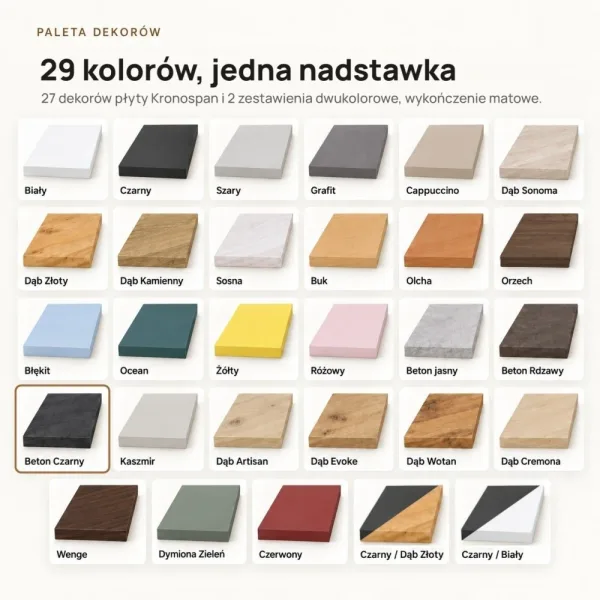 Nadstawka do szafy Kamil - Beton Czarny