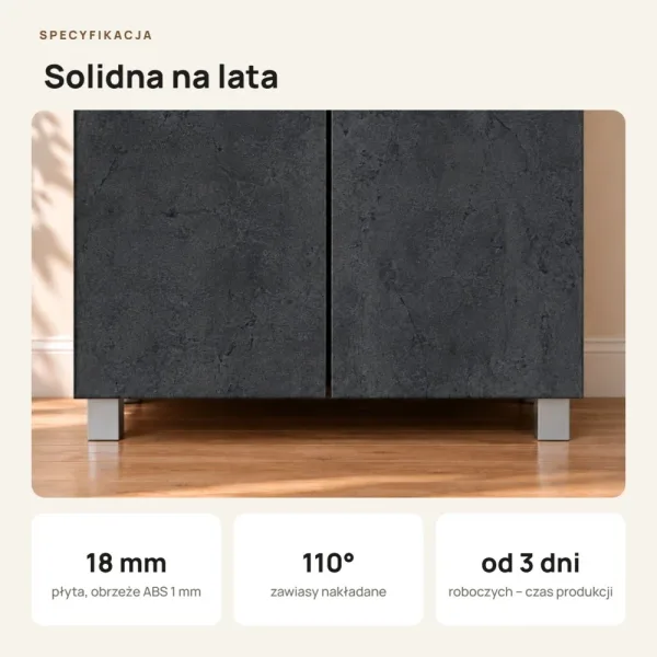 Szafa podwójna - Beton Czarny